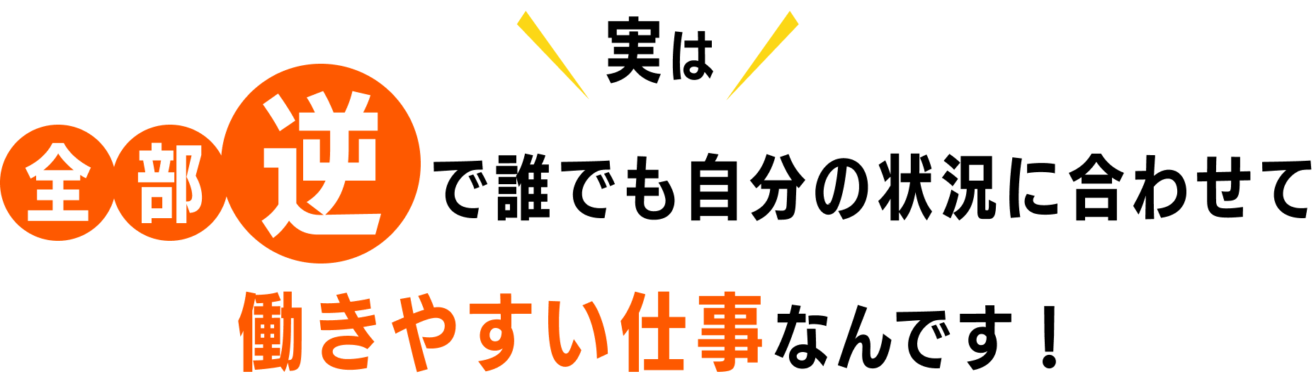 実は全部逆で誰でも自分の状況に合わせて働きやすい仕事なんです!